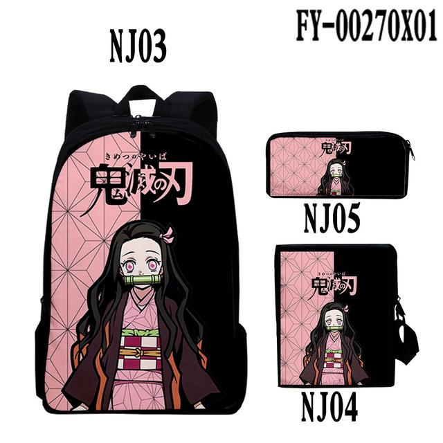 Women's Handbag and Backpack Demon Slayer Backpack Shoulder Bag Pencil Case Kids Boys Girls Cartoon Anime Kimetsu No Yaiba Tomioka Giyuu Schoolbag