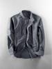 Chemise à col montant à manches longues boutonnée pour homme, style chinois, pour le printemps et l'automne