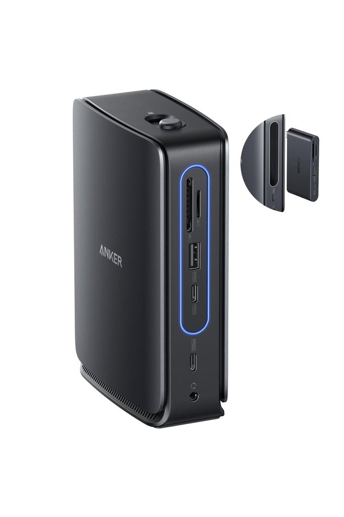 Anker Nano Docking Station Detachable with up to 4K up to 100W upstream simultaneous output to up to 3 10Gbps data and card (13-in-1, USB-C Hub)