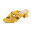 2026 New Summer Versatile Coarse Heel Middle Heel Fashion Cool Slippers for Women's Outerwear