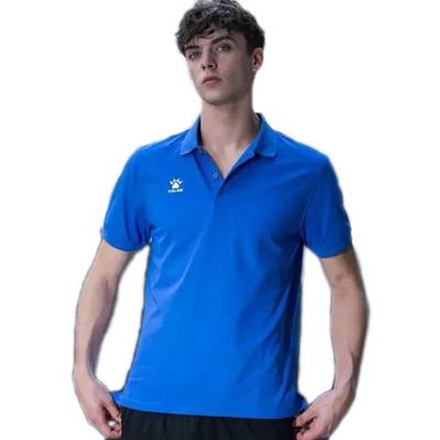 Kelme Men's Polo Shirt, Golf Shirt, Short Sleeve, Basic Dry, Solid Color, Soft Touch (Blue, Size M)
