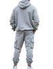 2025 Men's Multi-Pocket Casual Sports Half-Zip Hoodie Set
