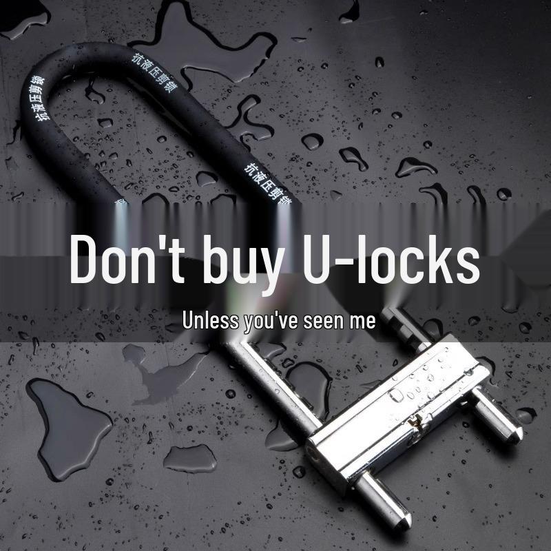 Double Door Password Glass Lock with Extended Code and Anti-theft U-lock for Electric Vehicles