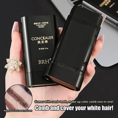 One-Time Hair Dye Pen Hair Touch-Up Stick Black Dark Brown Root Cover Up Instant Fast White Gray Hair Coverage Diy Hair Color