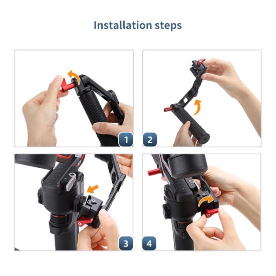 Handheld Stabilizer Arbitrary Angle Adjustment Abundant Hole Position High Hardness Low Angle Shooting Support Action Camera Mount for RS3/3