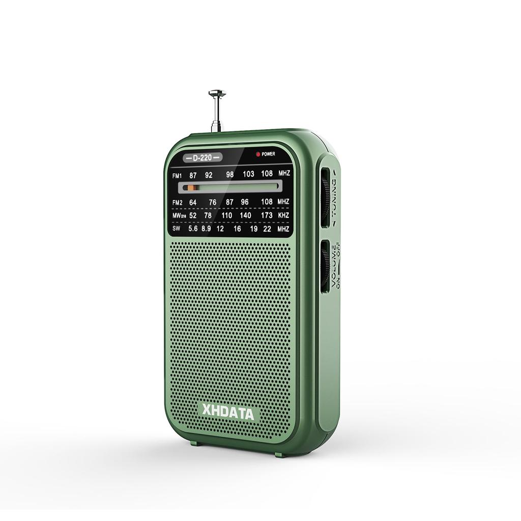 XHDATA D220 Malé Krátkovlnné Široké FM Přenosné Kapesní Hlasité Baterie AA Katastrofa Snadné Japonský Návod k Použití Součástí Rádio, AM/FM Rádio,