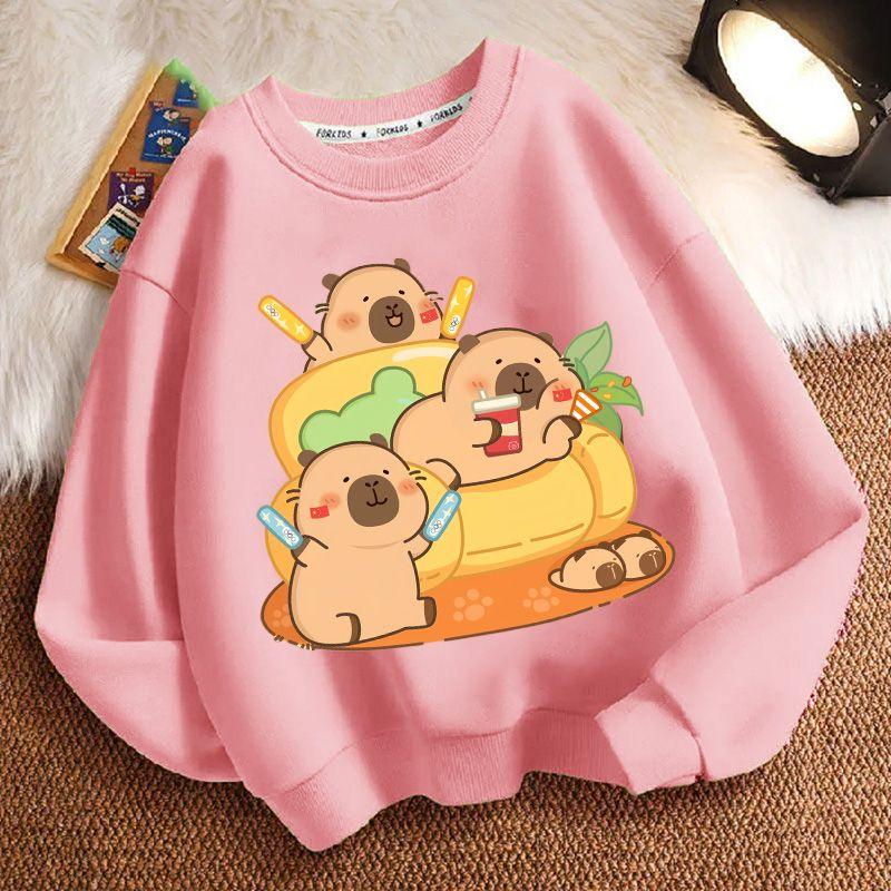 Children's Fashion Capibara Hoodies, Spring and Autumn Boys' and Girls' Casual Hoodies