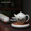 200ml Traditional Ru Kiln Ceramic Teapots Handmade Flower and Bird Pattern Tea Pot Household Travel Kettle Chinese Tea Set