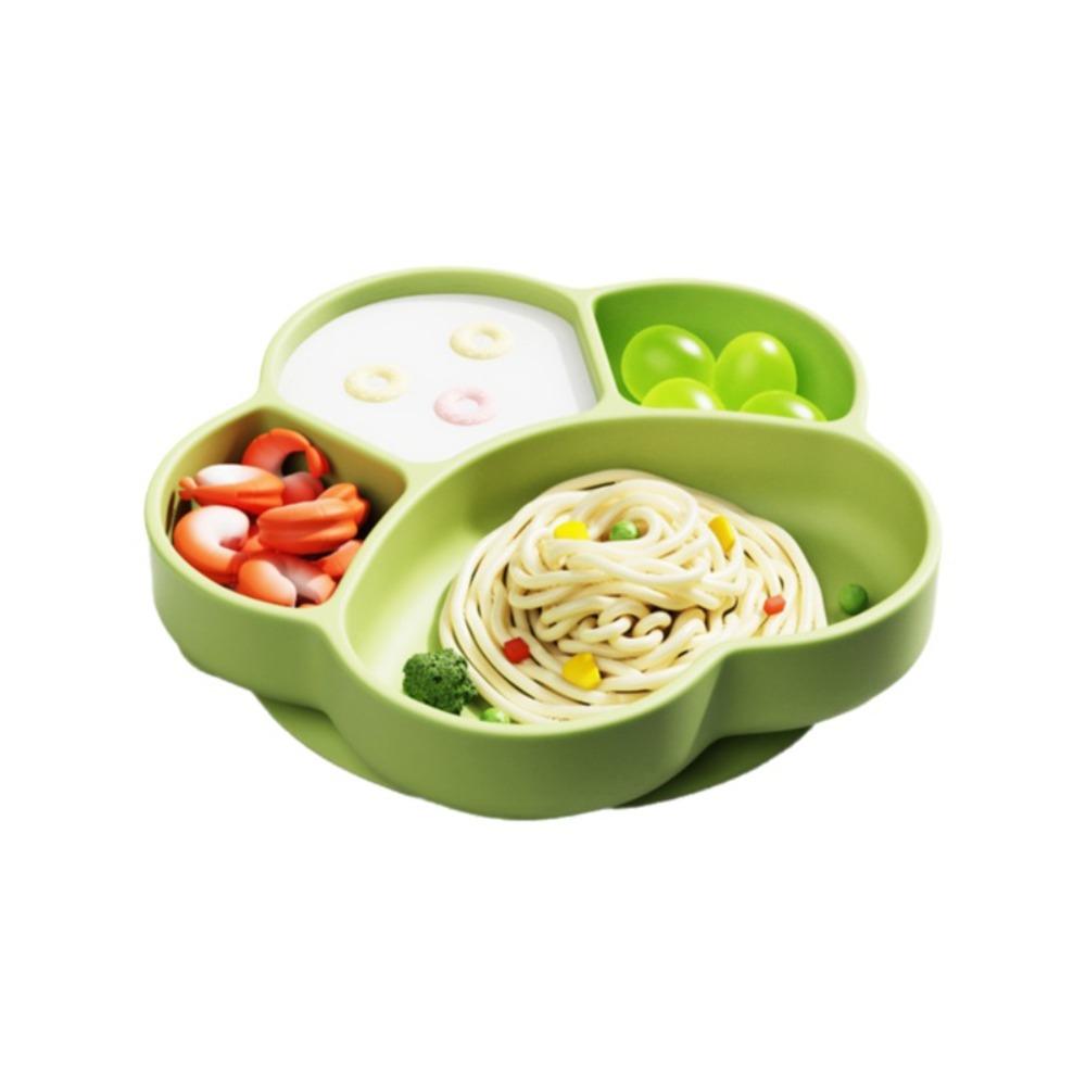 

Suction Cup Infant Training Plate Bear Paw Design Independent Food Bowl Children s Meal Green