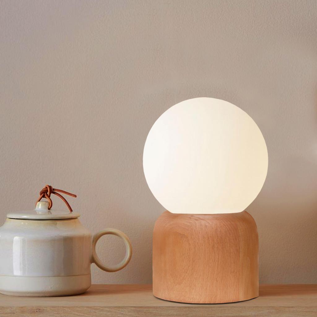 

Mystic Solid Wood Base Real Glass Globe Lampshade