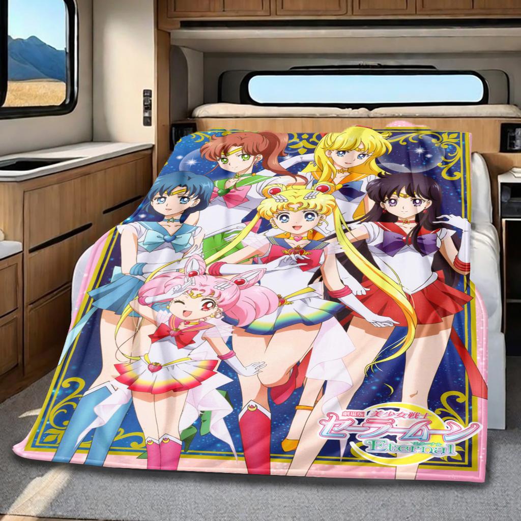Japanese anime cute cartoon theme Sailor Moon Tsukino Usagi blanket suitable for home beds, sofa covers, office nap, outdoor warm blankets O8