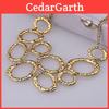 Antique Gold Alloy Necklace With Geometric Pendant For Artful Boho Outfit