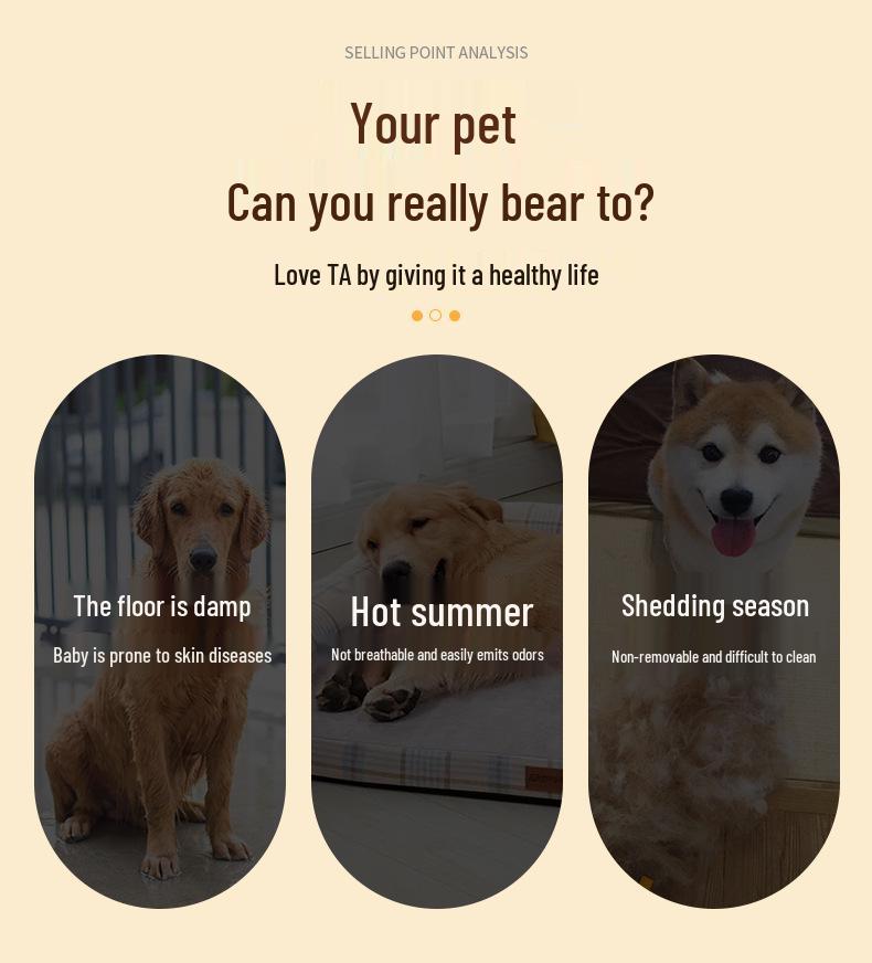 Washable Off-Ground Dog Bed: Large, Summer Mesh Fabric, Four-Season Pet Nest