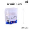 200Pcs Double Disposable Cotton Swab Makeup Nose Ear Sticks Cleaning Lint Free Cotton Spiral Ear Care Buds Swabs Baby Care Tool
