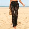 Casual Pants with Sexy Lace, Sheer and Flared Pants, Beach Pants, Long Pants for Women