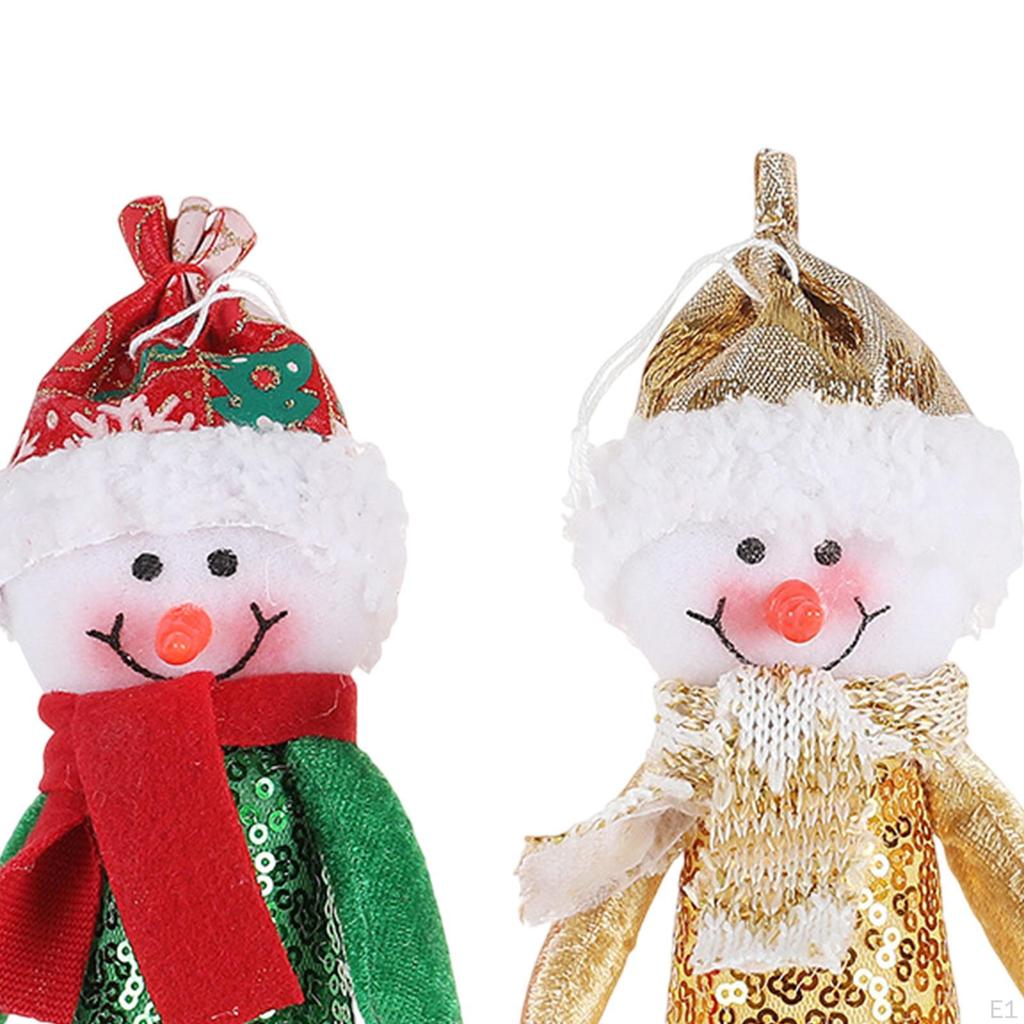 2Pcs Christmas Snowman Dolls Light Up Ideal Gift Decorations for Window Bedroom Xmas