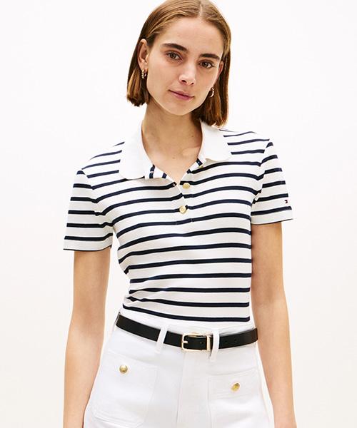 Tommy Hilfiger Gold Button Polo Shirt (T22G1Tpi052Wt10Ba)