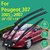 Front Rear Silicone Coating Wipers for Peugeot 307 2005 - 2007 28"+26"+14" Car Wiper Windshield Windscreen Blades Accessories