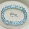 Natürlicher Blauer Topas Klare Runde Perlen Trendiges Unisex Armband Schmuck Party Geschenk 7mm 8mm AAAAAA