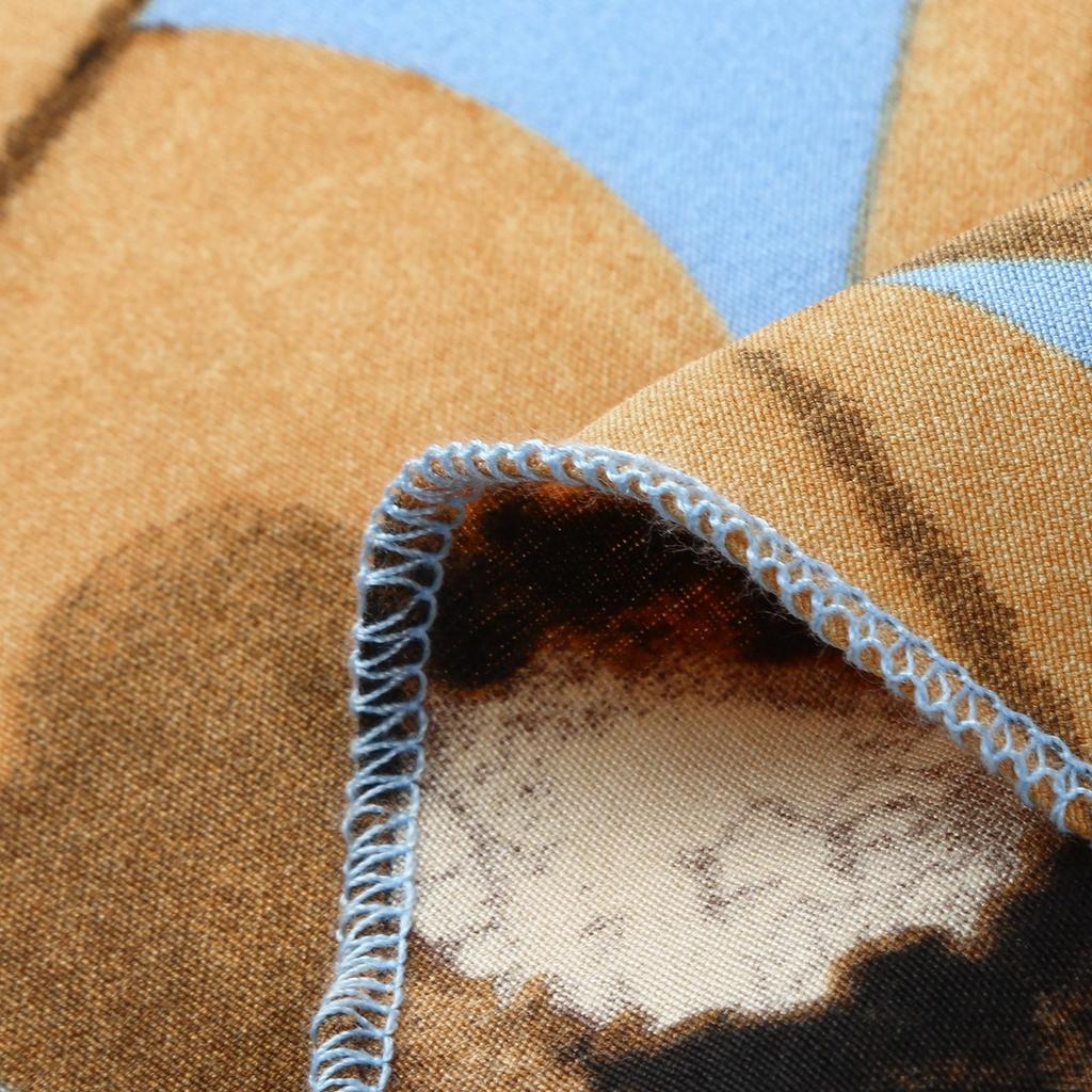 Summer Women's Dress V-neck Short Sleeve Large Size Casual Bohemian Print Irregular Dress Fishtail Skirt