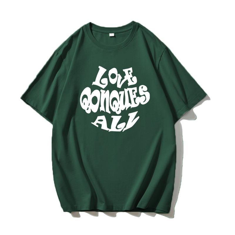 Shellsuning Oversized Letter Graphic T Shirts Men Summer Soft 100% Cotton Short Sleeve Tees Female Trendy Loose High Street Tops