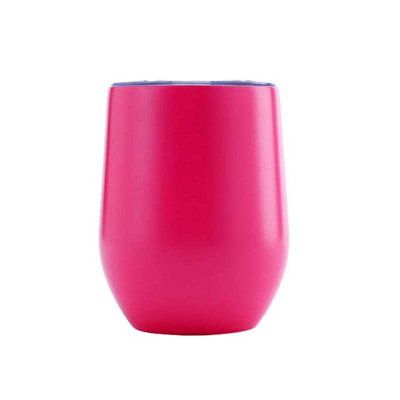 Custom 12oz Stainless Steel Double Layer Eggshell Insulated Vacuum Thermos Coffee Cup Outdoor Mini Egg Shaped Cup Mug with Lid