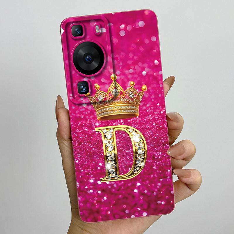 For Huawei P60 / P60 Pro / P60 Art Crown Letter Couple Phone Case HuaweiP60 P60Pro P60Art Soft Silicone TPU Protective Casing