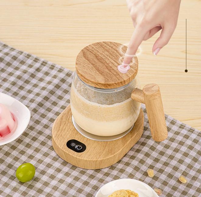 400ML Portable Rotating Stirring Electric Milk Coffee  Glass Water Cup Automatic Stirring Coffee Cup Glass Cup With Handle