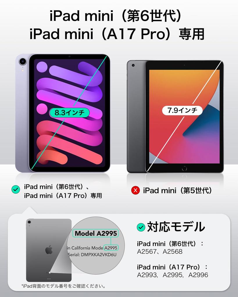 ESR iPad Mini 7 Case (A17 Pro, 2024) iPad Mini 7th/6th Generation Case (8.3-inch, 2024/2021) Thin and Lightweight Shockproof, Drop-Resistant, and Anti