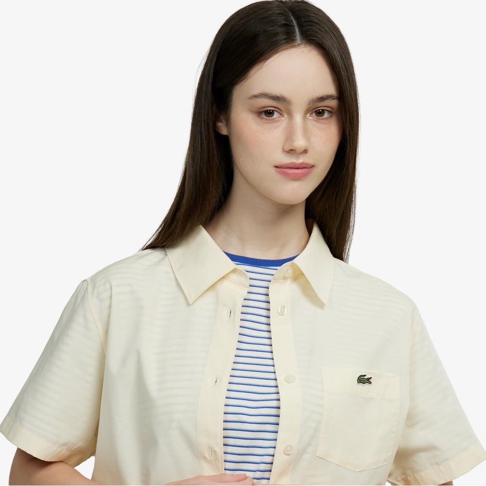 Lacoste Women's JP Cotton Linen Short-Sleeve Shirt CF9479-56G056