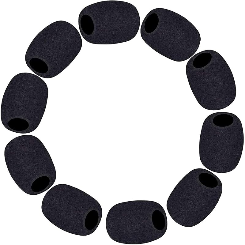 Microphone Sponge for Sound Pickup, 10 Pieces, Headset Noise Reduction, Intercom Microphone Windscreen, Megaphone Noise Reduction, Microphone Cover,