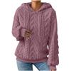 Felpa con cappuccio in pile accogliente da donna, calda, larga, maniche lunghe, tinta unita grigio, pullover casual, pullover invernale casual con cappuccio