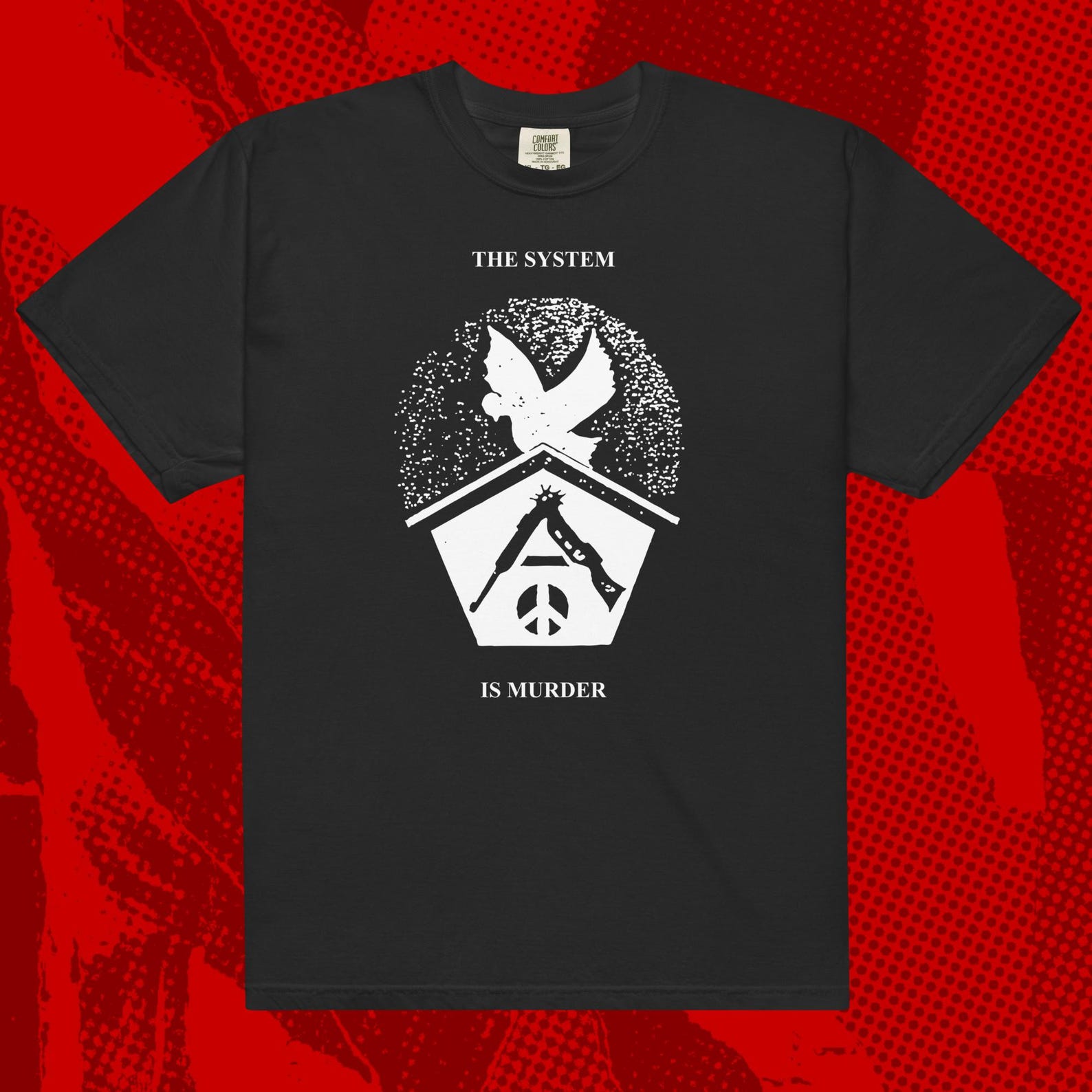 The System Shirt | Anarcho Punk Crass Flux of Pink Indians Rudimentary Peni Crust S