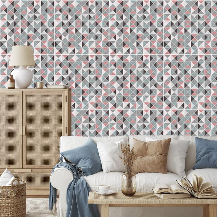 Geometric and colorful rhombus wallpaper for living room and bedroom 50x1000