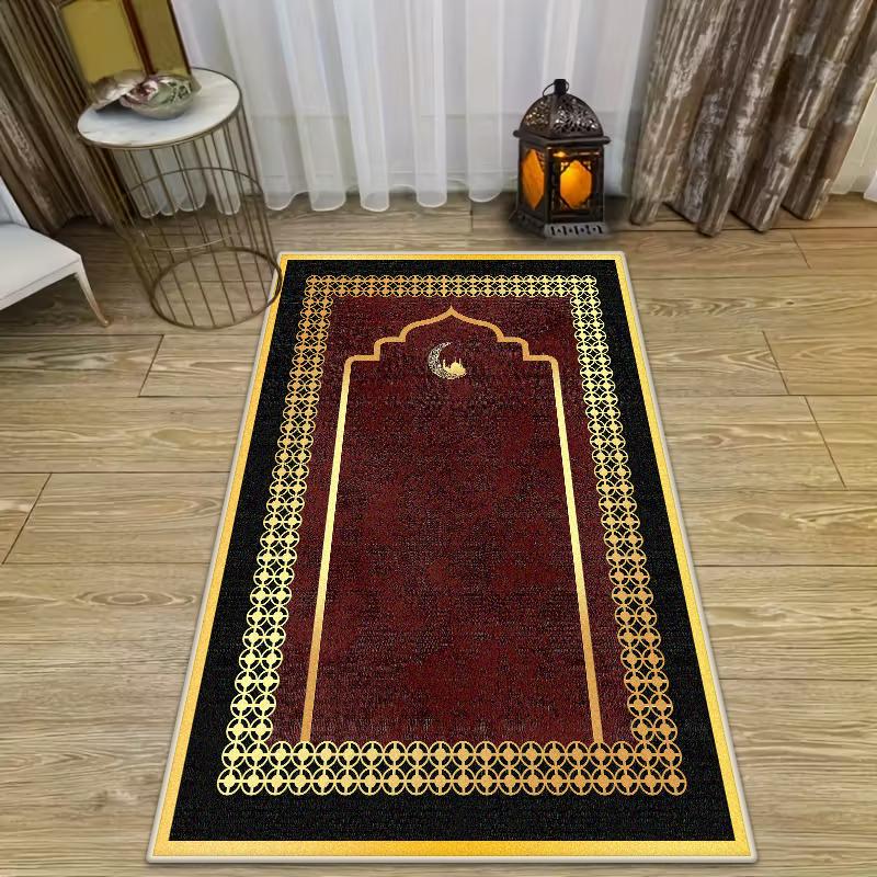 Islamic Ramadan Luxury Prayer Mat for Prayer Room Muslim Festival Soft Indoor Mats Children's Easy Clean Non-slip Rug gift
