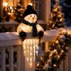 Außen-Feiertagsgeländer-Schmuck Winterglanz Schneemann Eiszapfen Licht Dekor, Weihnachtsdekorationen, Hängende Weihnachten Atmosphäre Beleuchtung LED-Lichter für Veranda,