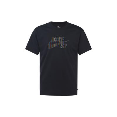 SB Skateboard Big Swoosh Colorful Logo Sport Tee Men Tops Black CW1463-010