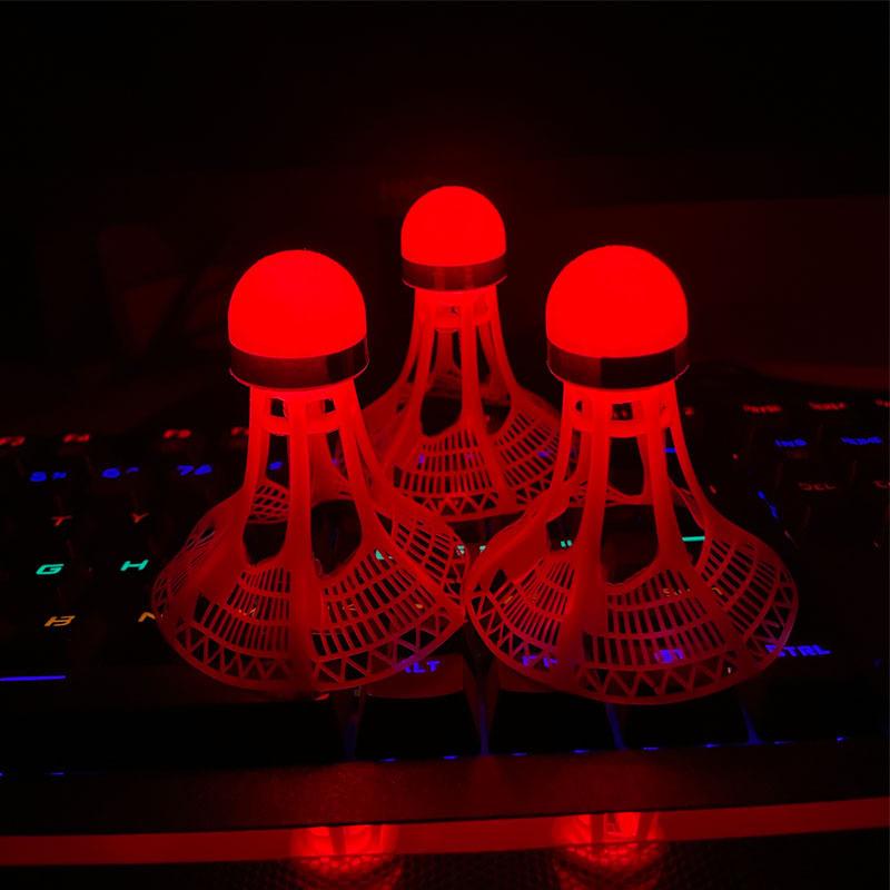 

3Pcs Red Light Badminton LED Glow in The Dark Badminton Shuttlecocks Windproof Birdies Ideal for Practice Nighttime Play