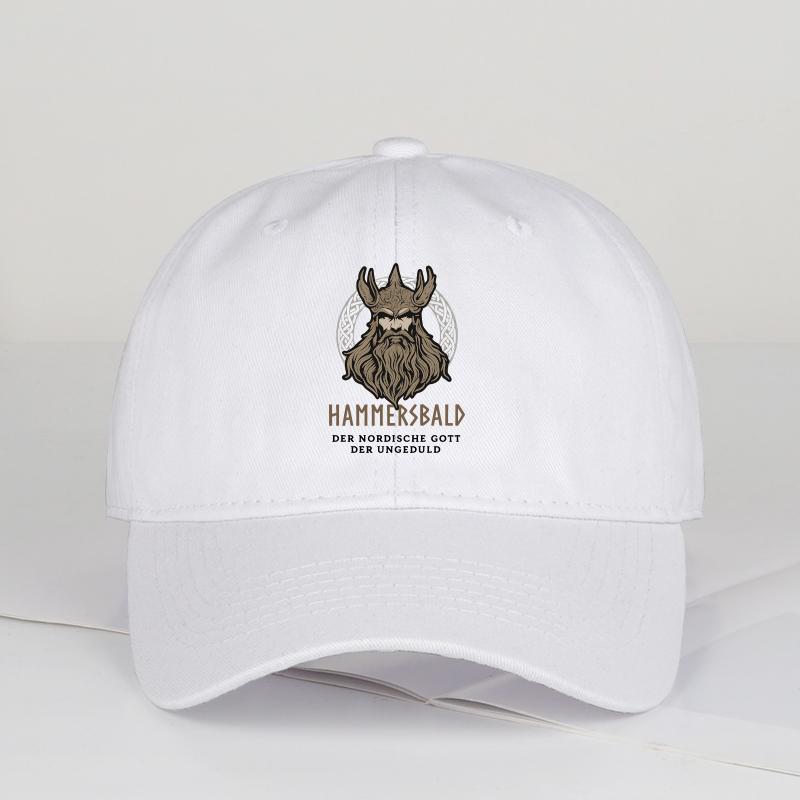 Hammersbald Printed Baseball Cap Soft, Comfortable, Lightweight, Breathable, Adjustable Retro Viking Style, Bold And Fashionable