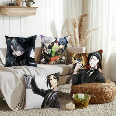 The Book Black Butler Pillow Case Home Decoration Cushion Cover Suitable For Office Sofa Bedroom Car