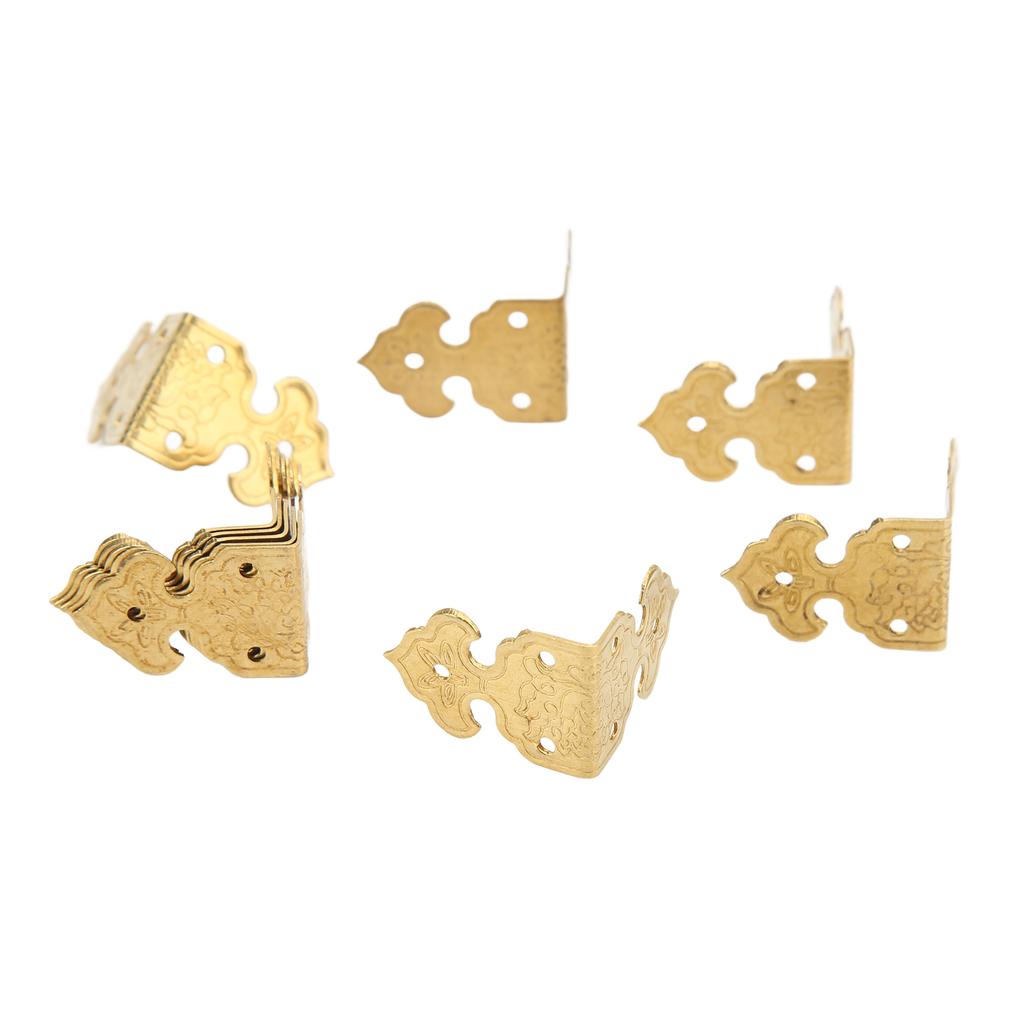 10Pcs Metal Corner Protector Retro Style Durable Brass High Hardness Widely Used Corner Guards for Case Box Furniture
