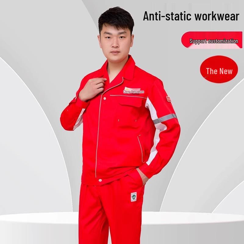 China Erdöl Arbeitskleidung: Herren- & Damen-Frühlings-/Herbst-Antistatik-Baumwolljacke für Tankstellenmitarbeiter