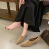 French retro temperament single shoes women's flat 2025 new fashion versatile simple autumn and winter suede one-pedal leisure