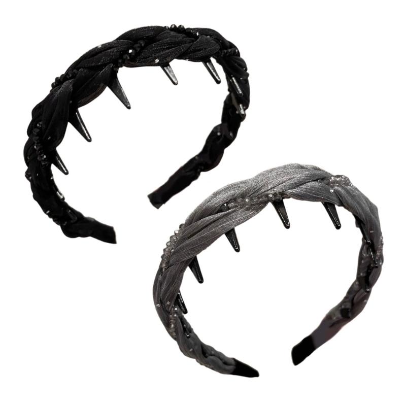 Rhinestoned Hairband For Women Toothcomb Design High Cranium Headdress Comfortable Hair Accessories Gift