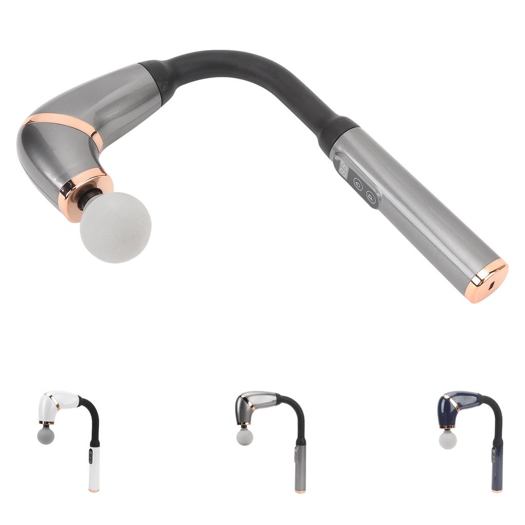 Massage Gun with Extension Handle U Shaped Deep Tissue 4 Massage Heads 6 Speed Levels Percussion Mas