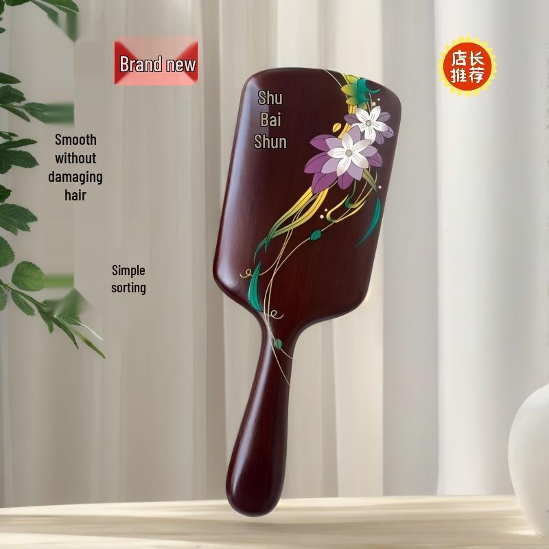 Sandalwood Massage Comb - Portable Wooden Scalp & Meridians Care, Engraved LOGO, Ideal Health Companion Gift