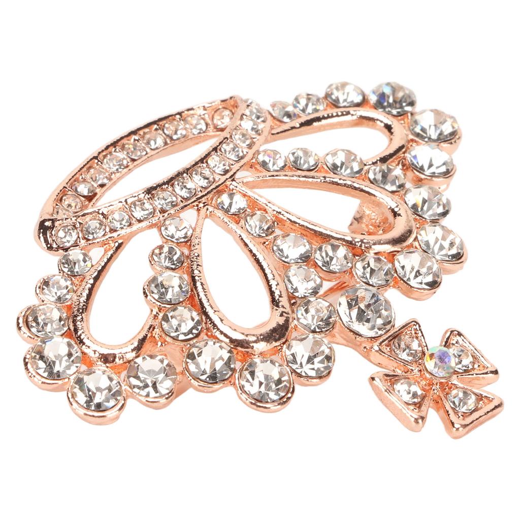 White Women Rhinestone Crown Brooch Stylish Decorative Female Ladies Rhinestone Breastpin