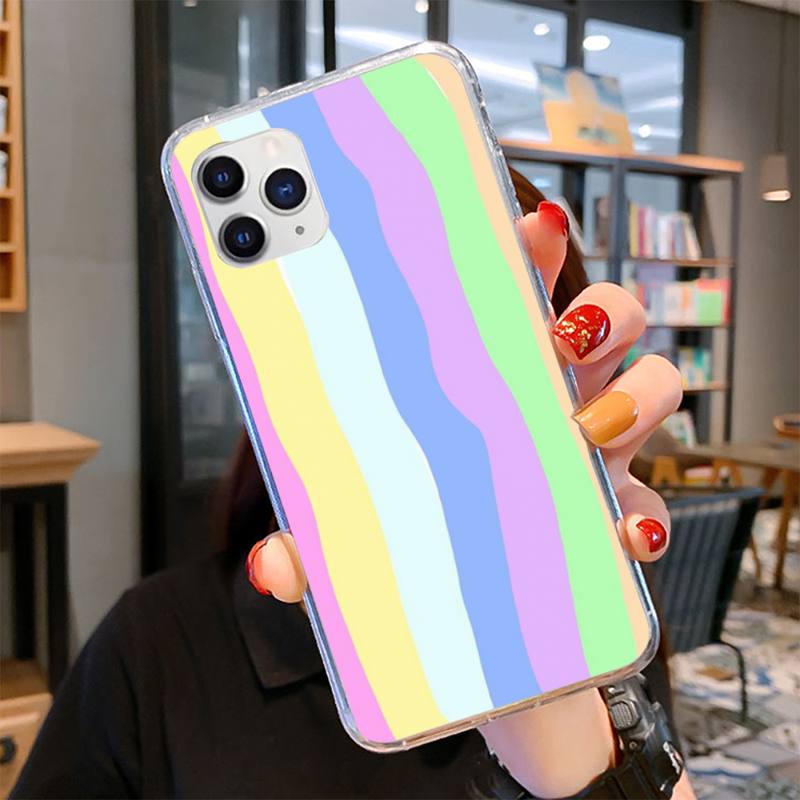 Original Rainbow Phone Case for iPhone 11 12 13 Mini Pro Max 8 7 6 6S Plus X 5 SE 2020 XR XS Case Shell