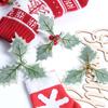 10 Stück 10cm Weihnachtsdekoration Künstliche Blätter Perle Künstliche Blattornamente für Heimdekor Navidad Neujahrsdekor Geschenkzubehör