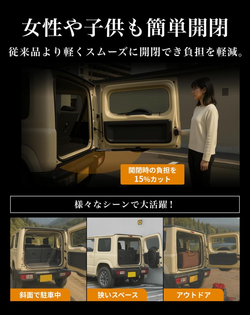 Smile Rear Door Damper for Suzuki Jimny and Jimny Free Stepless Rear Hatch Rear Gate Free Stop Jimny Rear Door Door Free Door Door Punch Support